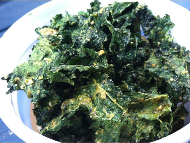 Emma Frisch Cheesy Pesto Tahini Kale Chips Recipe