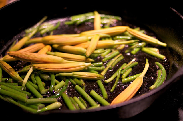 Emma Frisch Sauteed Daylilies and Garlic Scapes Ingredient