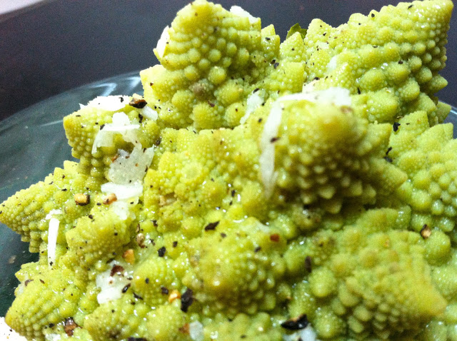 Emma Frisch Steamed Romanesco, with Mamma’s Famous Garlic Olive Oil Sauce Recipe